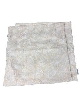 Madura France Chain Stitch Embroidery Circles Cream White Pillow Covers Set Of 2